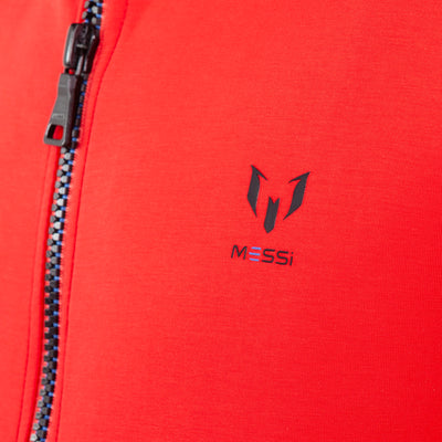 Messi Two Way Zip Knit Jacket - Logo Red