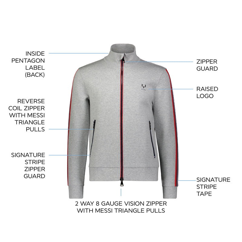 Messi Two Way Zip Knit Jacket - Heather Gray