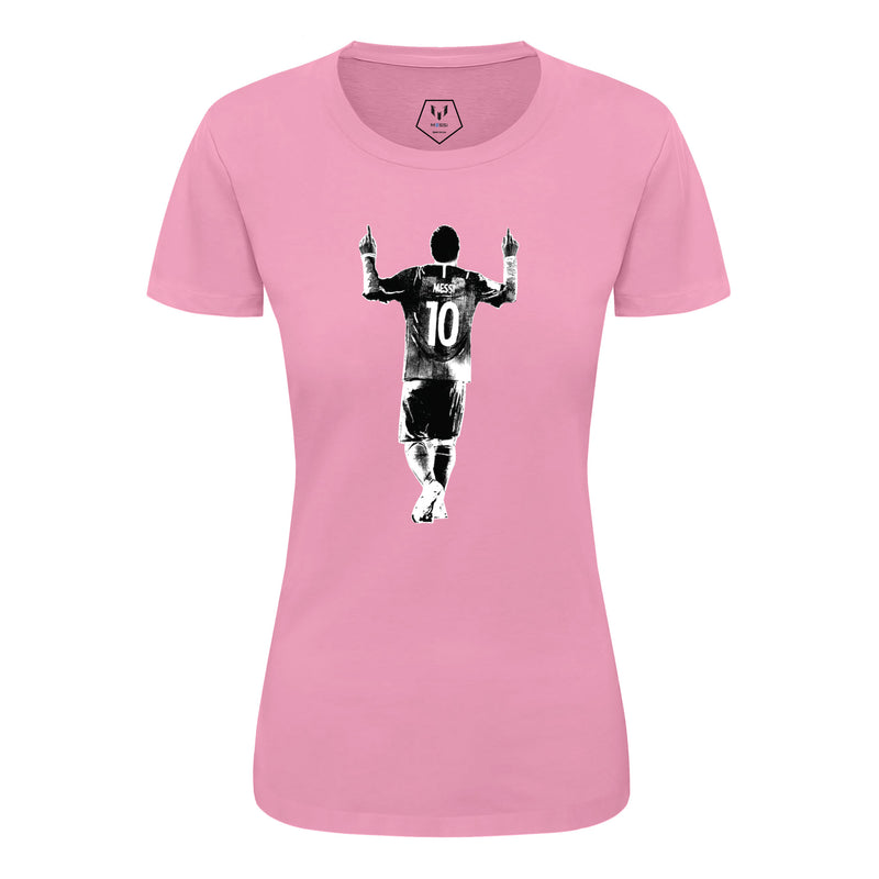 Camiseta gráfica de Mujer Silueta de Messi ROSA/VIBE