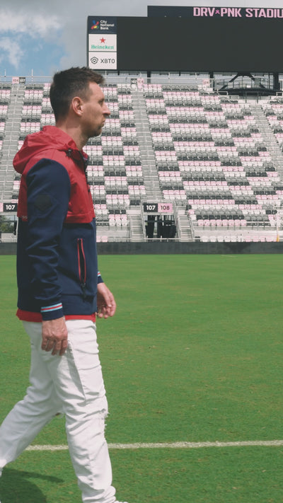 Messi Signature Stripe Hooded Jacket - Logo Red