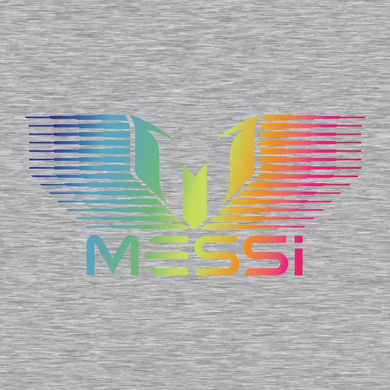 Camiseta Logo MESSI Gradación Arcoiris