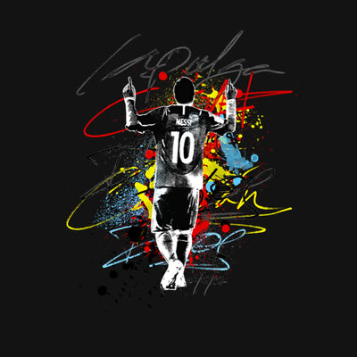 Messi La Pulga Paint Splash Graphic T-Shirt