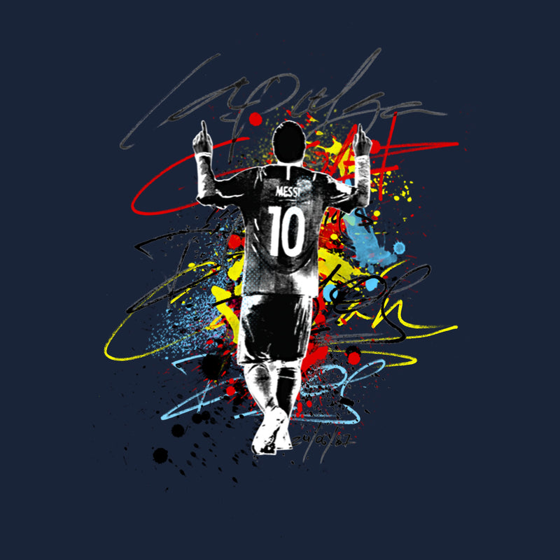 Messi La Pulga Paint Splash Graphic T-Shirt