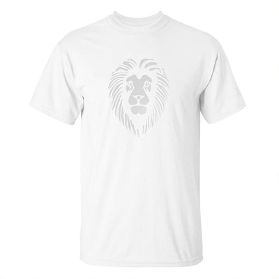Reflective Lion Head T-Shirt - White on White
