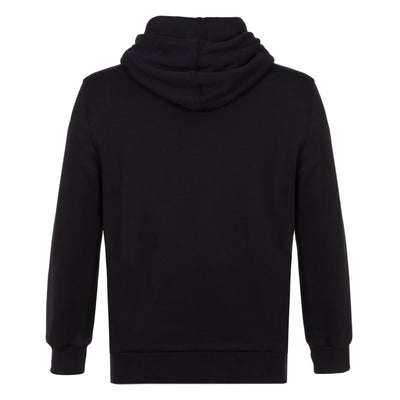 Chest Flower & Crown Embroidery Hoodie - Black