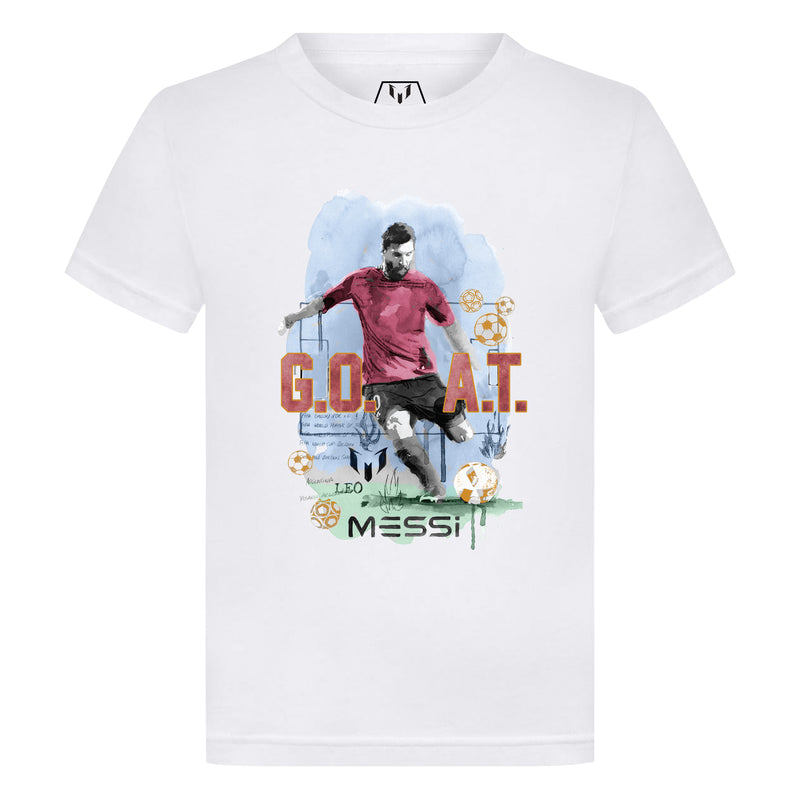 Camiseta Estampada Messi GOAT para Niños